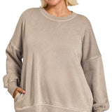 Hi-Low Pullover with Pockets