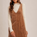 Corduroy Pinafore Overall Dress