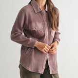 Waffle Knit Button Down Shirt