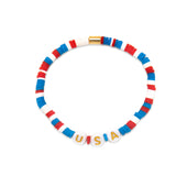 Pura Vida Usa Vinyl Disc Stretch Bracelet