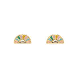 Pura Vida Sunset Striped Enml Stud Earrings