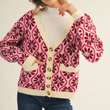 Boho Floral Sweater Cardigan