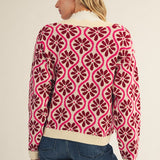 Boho Floral Sweater Cardigan