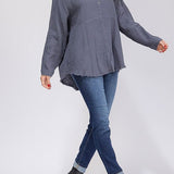 Waffle Weave Tunic With Frayed Details