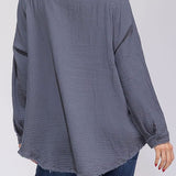 Waffle Weave Tunic With Frayed Details