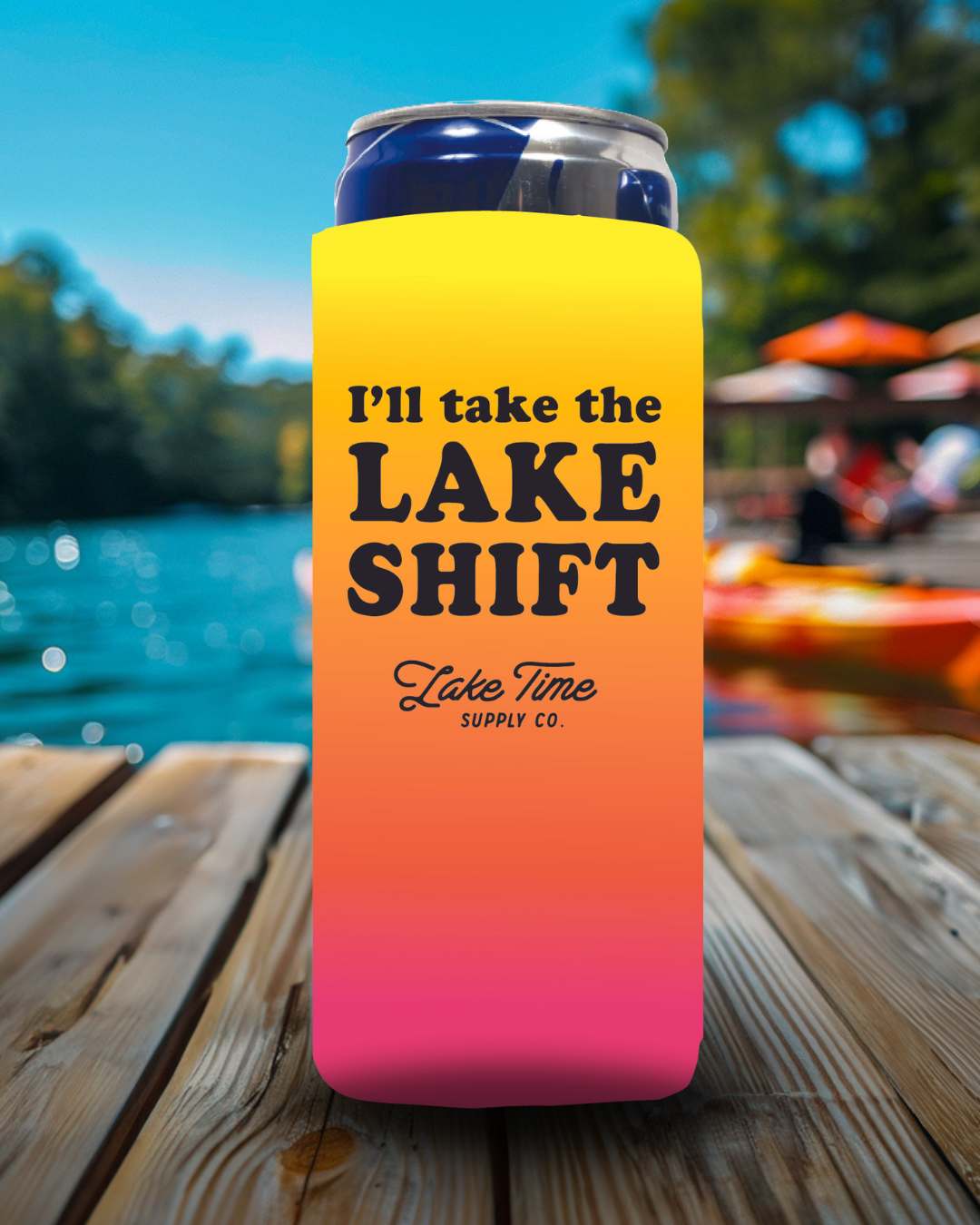 Lake Time Slim Can Coozie