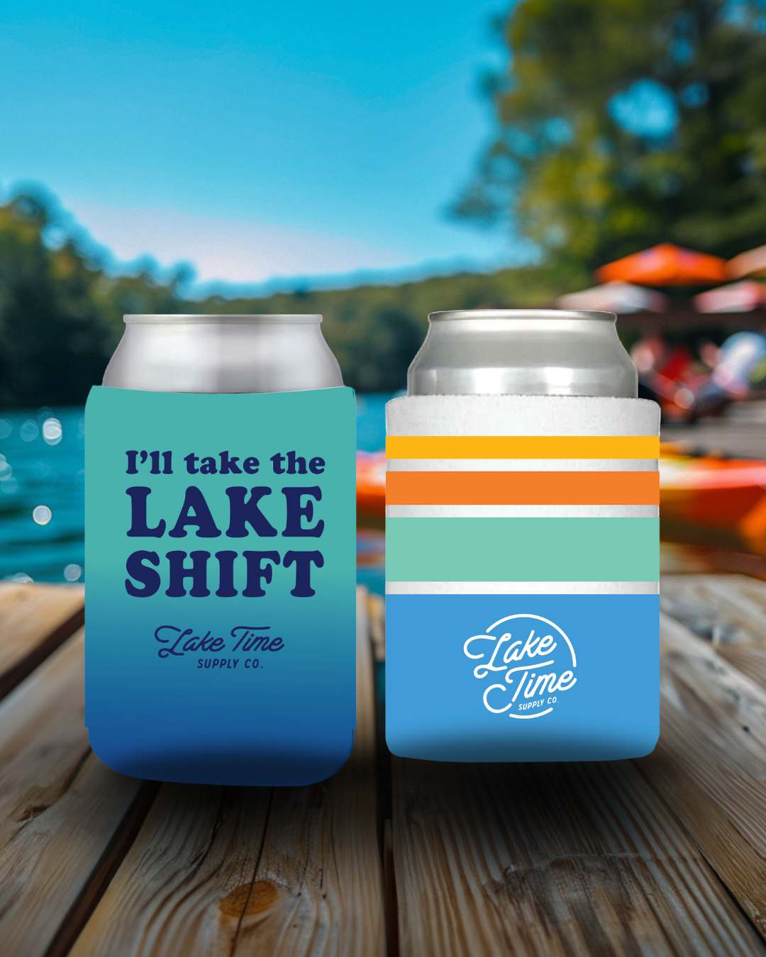 Lake Time Short Can Coozie