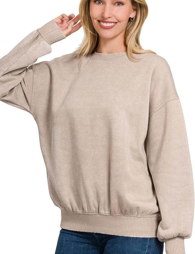 Acid Washed Fleece Sweatshirts