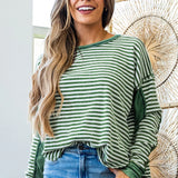 Green Stripe Patchwork Top