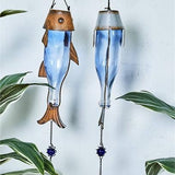 Hanging Glass Fish Wind Chime - 2 Assorted Colors