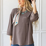 Casual 3/4 Sleeve Top