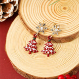 Fiery Red & Pearl Christmas Earrings