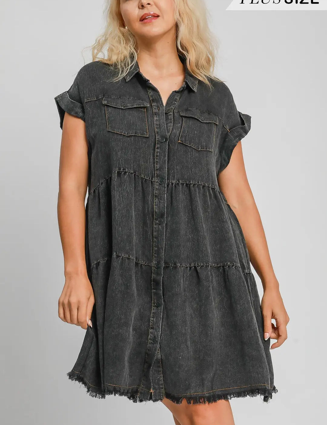 Snow Washed Button Up Dress