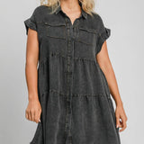 Snow Washed Button Up Dress