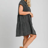 Snow Washed Button Up Dress