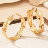 18k Stainless Waterproof Abstract Hoop Earrings
