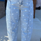 Polka Dot Barrel Jeans