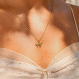 18K Gold PVD Stainless Steel Ribbon Bow Charm