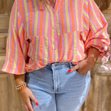 Pink Striped Blouse
