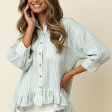 Button Down Peplum Shirt