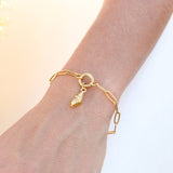 Stainless Steel Paperclip with Charm Keeper Chain Bracelet