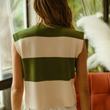 Stripe Color Block Sleeveless Top