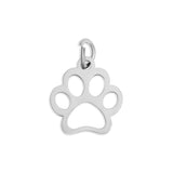 18K Gold PVD Stainless Steel Paw Print Charm
