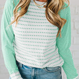 Stripe Raglan Patchwork Top