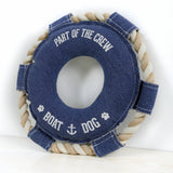 Boat Dog - 10.75" X 10.75" Canvas Dog Toy On Rope