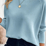 Textured Raglan Sleeve Knit Top