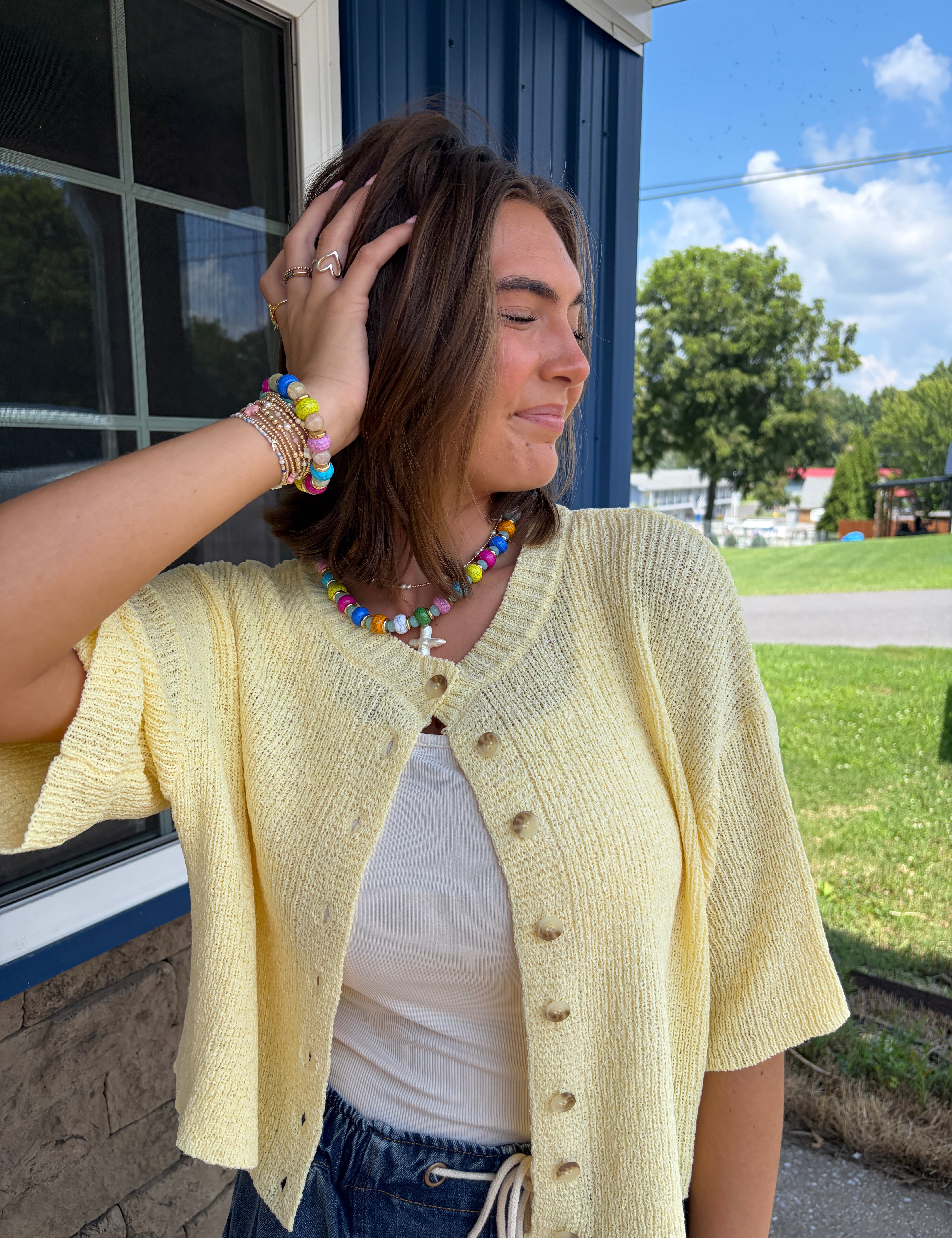 Boxy Button Down Cardigan