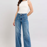 Judy Blue Star Front Wide Leg Jean