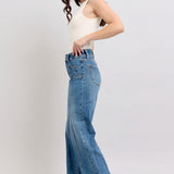 Judy Blue Star Front Wide Leg Jean