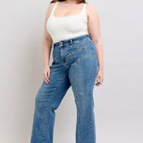 Judy Blue Star Front Wide Leg Jean