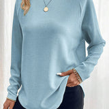 Textured Raglan Sleeve Knit Top