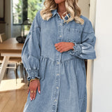 Denim Shirt Mini Dress