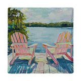 Lake Adirondack Chairs Ceramic Coaster