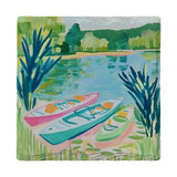 Colorful Kayaks Ceramic Coaster
