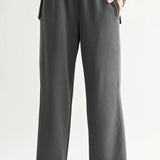 Washed Rib Wide-Leg Pants