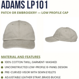 Adams LP101 Low Profile Hat