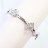 Dion CZ Clover Stretch Bracelet
