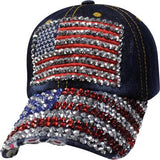 Bling Denim American Flag Hat