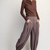 Pull On Stripe Wide Leg Pants