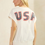 USA Cap Sleeve Sweatshirt