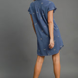 Fray Shirt Dress with Bows