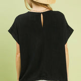 Drawstring Linen Blend top