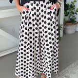 Wide Leg Dot Print Pant