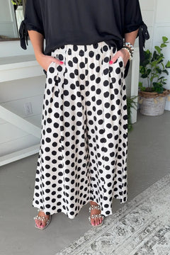 Wide Leg Dot Print Pant