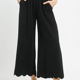 Scallop Hem Wide Leg Pants
