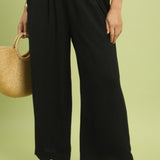 Scallop Hem Wide Leg Pants